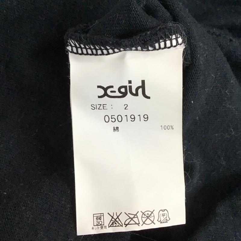 エックスガール X-girl ワンピース ひざ丈スカート 0501919 七分袖 カットソー 2 ロゴ、文字 黒 / ブラック / レディース USED 古着 中古 10116159