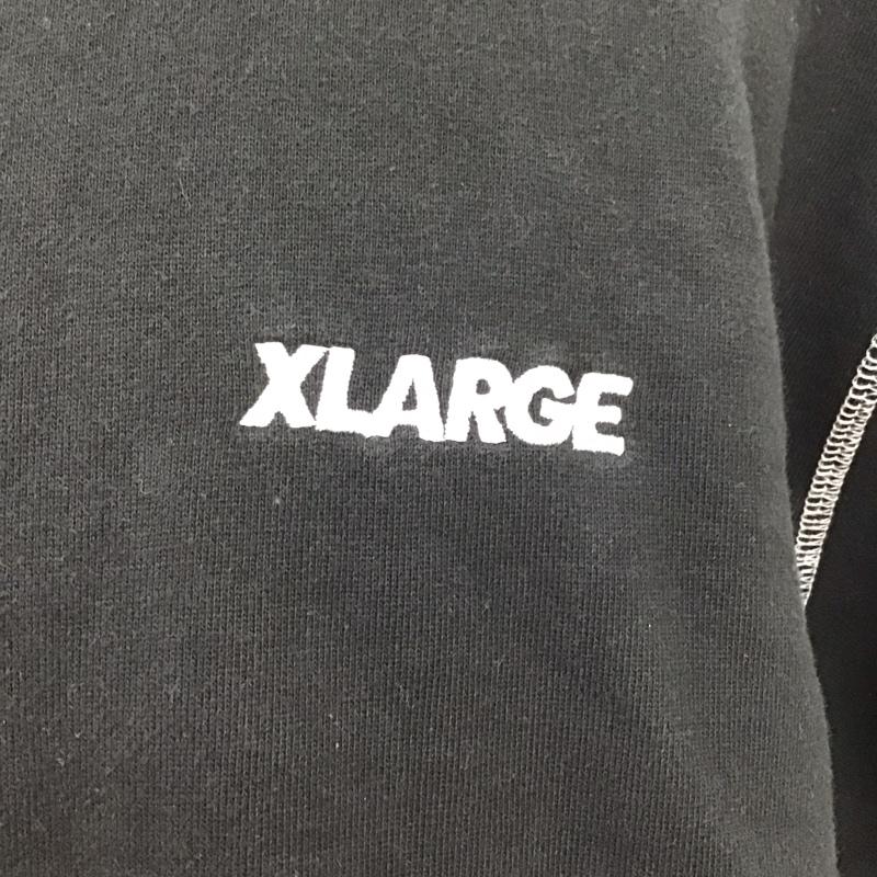 エクストララージ XLARGE トレーナー 長袖 長袖トレーナー スウェット クルーネック リブスウェットカットソー XL ロゴ、文字 黒 / ブラック /  メンズ USED 古着 中古 10119916
