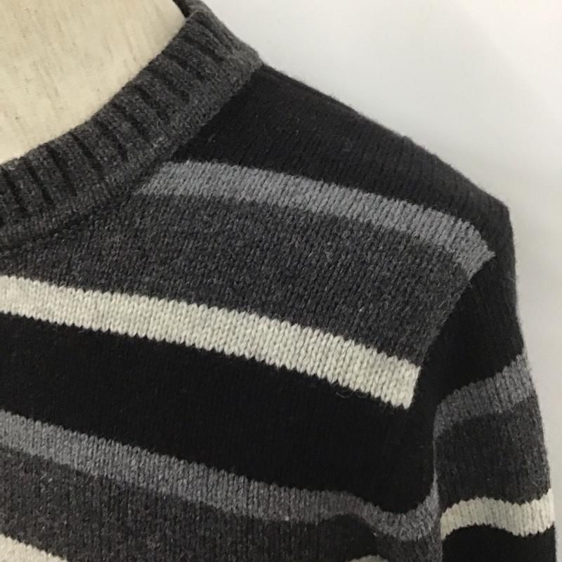 パタゴニア patagonia ニット、セーター 長袖 長袖ニットカットソー クルーネックカットソー セーター ボーダーニットカットソー XS ボーダー柄 灰 / グレー / X 黒 / ブラック / メンズ USED 古着 中古 10107801