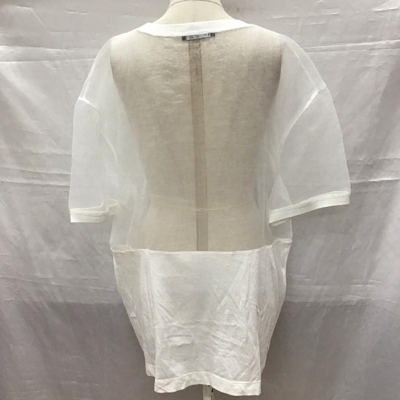 ザラ ZARA Tシャツ 半袖 5644 008 250 シアー S ロゴ、文字 白 / ホワイト / レディース USED 古着 中古 10115851