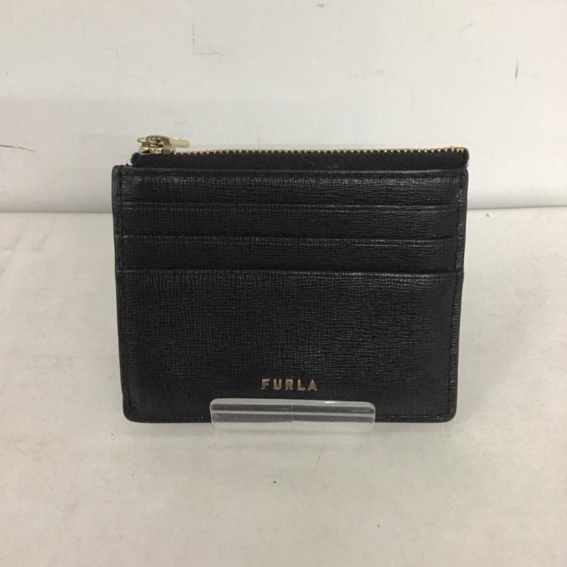 フルラ FURLA カードケース カードケース ファスナー付き パスケース ロゴ、文字 黒 / ブラック / レディース USED 古着 中古 10139349
