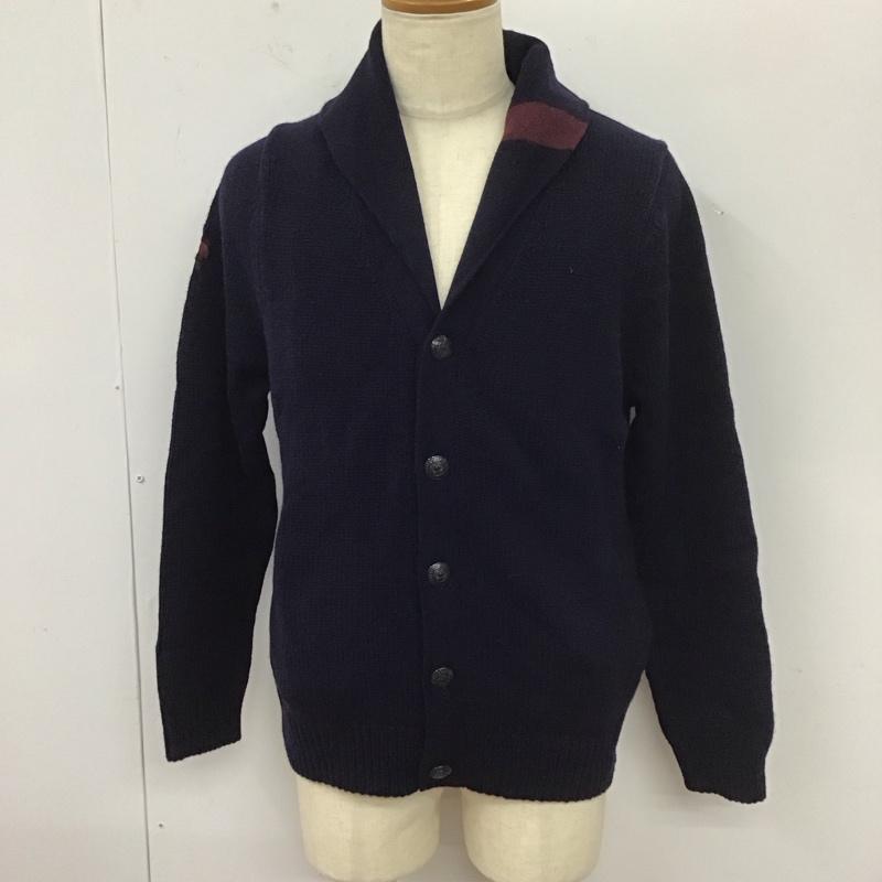 ブルックスブラザーズ BROOKS BROTHERS カーディガン 長袖 ショールカラー ウール M ワンポイント 紺 / ネイビー / メンズ USED 古着 中古 10112668