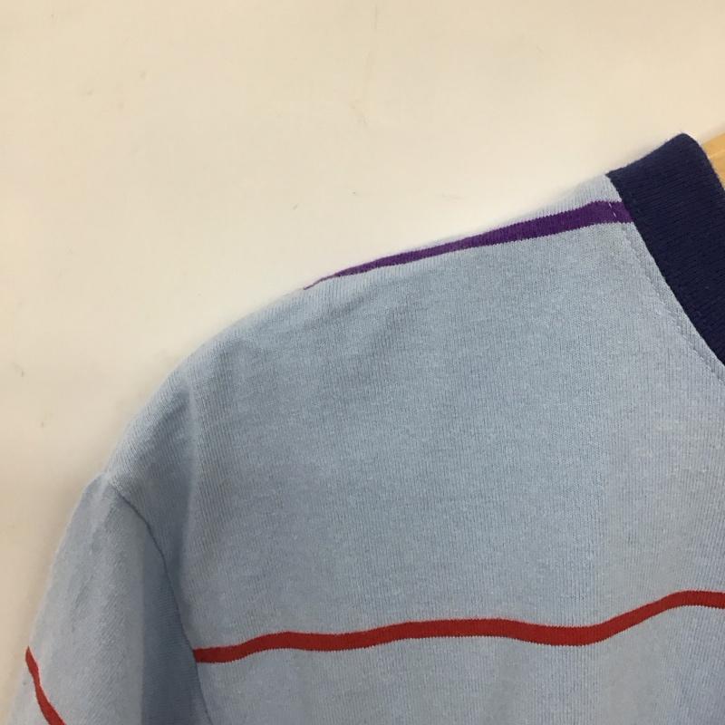 エックスガール X-girl Tシャツ 半袖 05183302 RAINBOW STRIPE S/S T 2 ロゴ、文字 水色 / ライトブルー / レディース USED 古着 中古 10134208