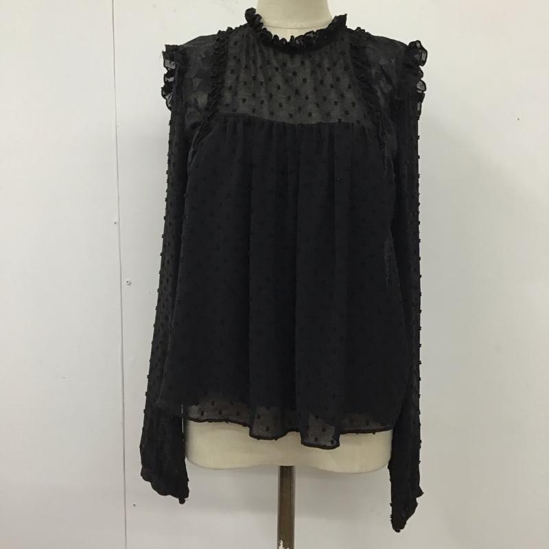 ザラ ZARA TRAFALUC カットソー 長袖 長袖カットソー タートルネックカットソー ロングスリーブカットソー XS 総柄 黒 / ブラック / レディース USED 古着 中古 10120106