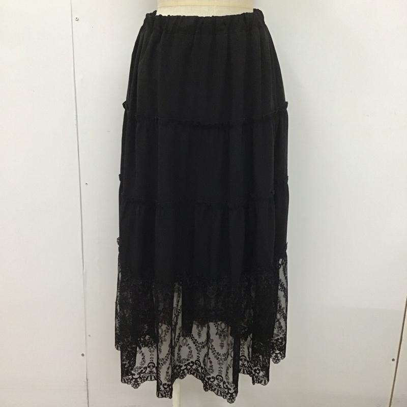 アクシーズファム axes femme スカート ロングスカート ロングスカート フレアスカート カジュアルスカート M 無地 黒 / ブラック / レディース USED 古着 中古 10107707