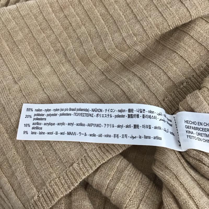 ザラ ZARA ポロシャツ 長袖 9598/032/711 リブニット ボタン ポロシャツ M 無地 ベージュ / ベージュ / レディース USED 古着 中古 10133651