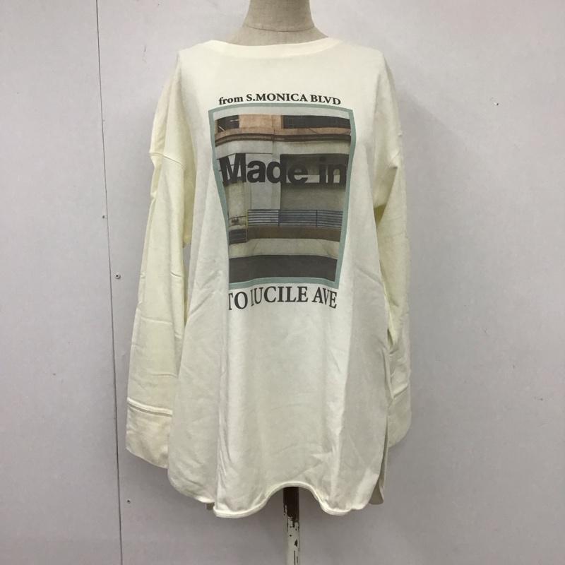 ココ ディール COCO DEAL Tシャツ 長袖 70121108 サイドスリット フォトプリント 2 プリント 白 / ホワイト / レディース USED 古着 中古 10115091