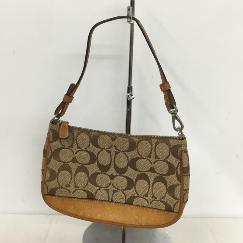 コーチ COACH ハンドバッグ ハンドバッグ F1J-6094 シグネチャー レザー切替 総柄 ベージュ / ベージュ / X 茶 / ブラウン / レディース USED 古着 中古 10137938