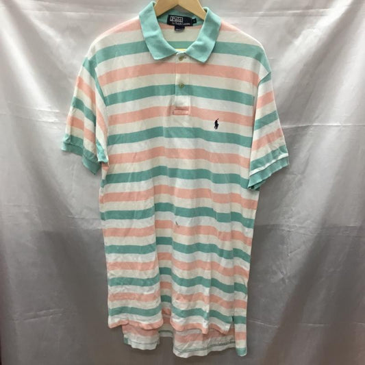 ポロバイラルフローレン Polo by RALPH LAUREN ポロシャツ 半袖 半袖ポロシャツ カラーシャツ 半袖カットソー L ボーダー柄 マルチカラー / マルチカラー /  メンズ USED 古着 中古 10113332