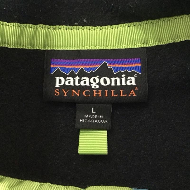 パタゴニア patagonia カットソー 長袖 25455FA15 シンチラスナップT フリースプルオーバー 長袖カットソー L ロゴ、文字 黒 / ブラック /  レディース USED 古着 中古 10110351