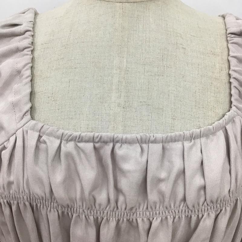 ダブルクローゼット w closet ワンピース ロングスカート 323767 スクエアネックシャーリング長袖ワンピース タグ付き FREE 無地 灰 / グレー / レディース USED 古着 中古 10114990