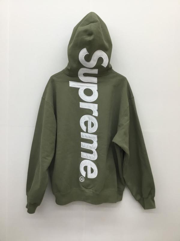 シュプリーム Supreme パーカー 長袖 Supreme 23AW Satin Applique Hooded L 刺繍 X ロゴ、文字 カーキ / カーキ / メンズ USED 古着 中古 10127170