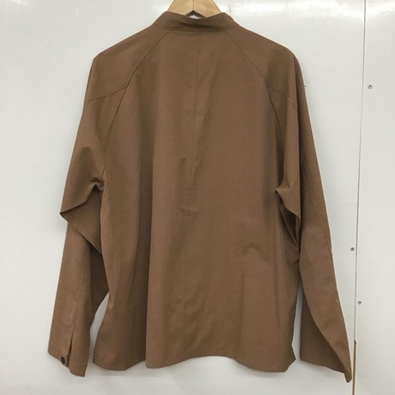 ユナイテッドアローズグリーンレーベルリラクシング UNITED ARROWS green label relaxing シャツ、ブラウス 長袖 長袖シャツ 無地シャツ ノーカラーシャツ L 無地 茶 / ブラウン / メンズ USED 古着 中古 10139005