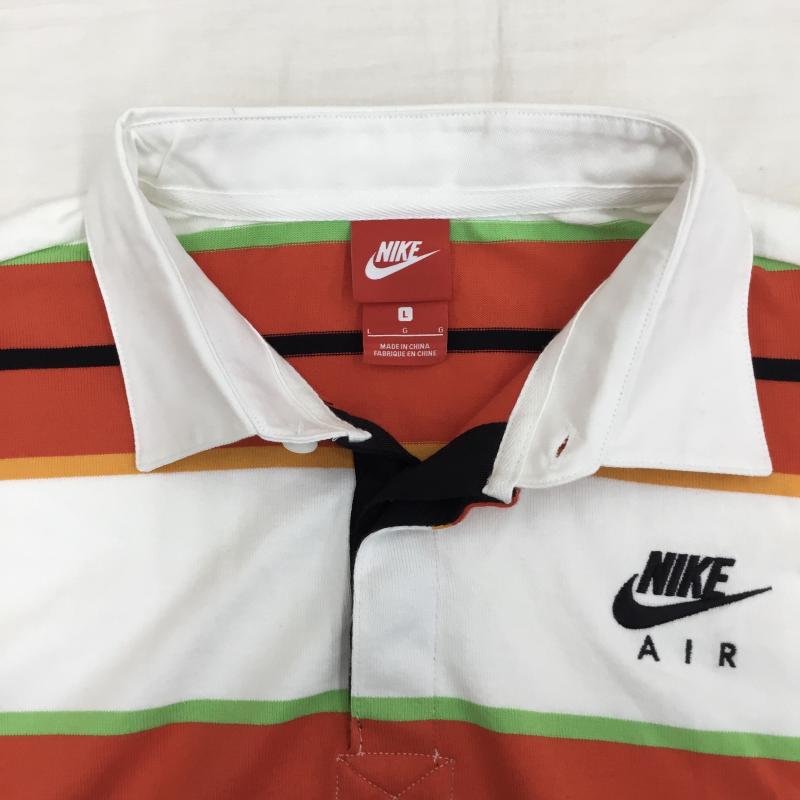 ナイキ NIKE カットソー 長袖 CQ8019-103 L ボーダー柄 赤 / レッド / メンズ USED 古着 中古 10138862