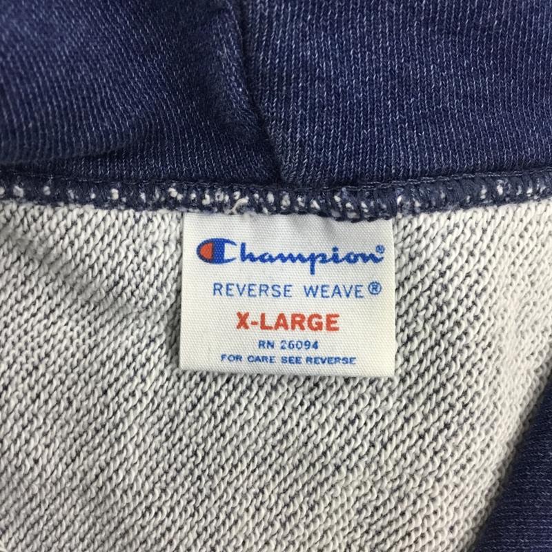 チャンピオン Champion パーカー 長袖 長袖パーカー フード付きパーカー プリントスウェット トレーナー XL 無地 青 / ブルー / メンズ USED 古着 中古 10108459
