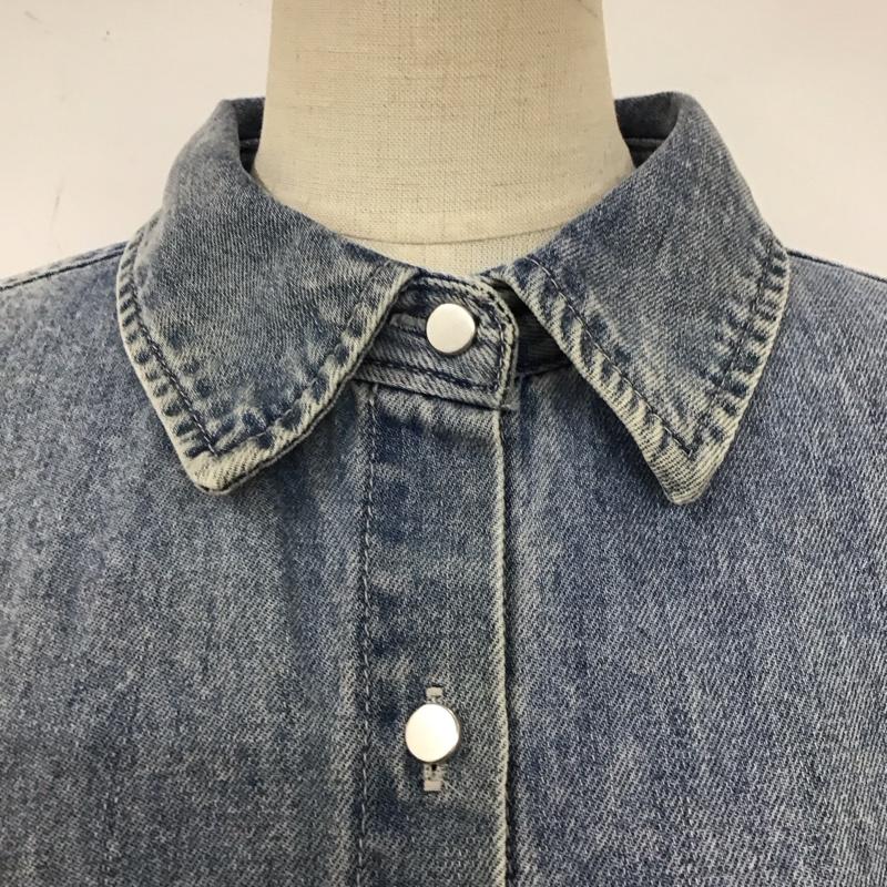 ジーナシス JEANASIS シャツ、ブラウス 半袖 JS064293AA デニムシャツ オーバーサイズ FREE 無地 青 / ブルー / レディース USED 古着 中古 10109528