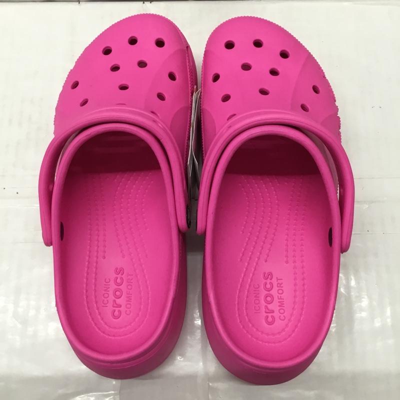 クロックス crocs サンダル サンダル 208186-6QQ バヤ プラットフォーム 厚底 25cm タグ付き 25.0cm ロゴ、文字 桃 / ピンク / レディース USED 古着 中古 10110559