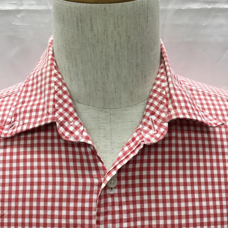 グリーンレーベルリラクシング green label relaxing シャツ、ブラウス 半袖 半袖シャツ カラーシャツ 半袖カットソー チェックシャツ M チェック 白 / ホワイト / X 赤 / レッド /  メンズ USED 古着 中古 10108935