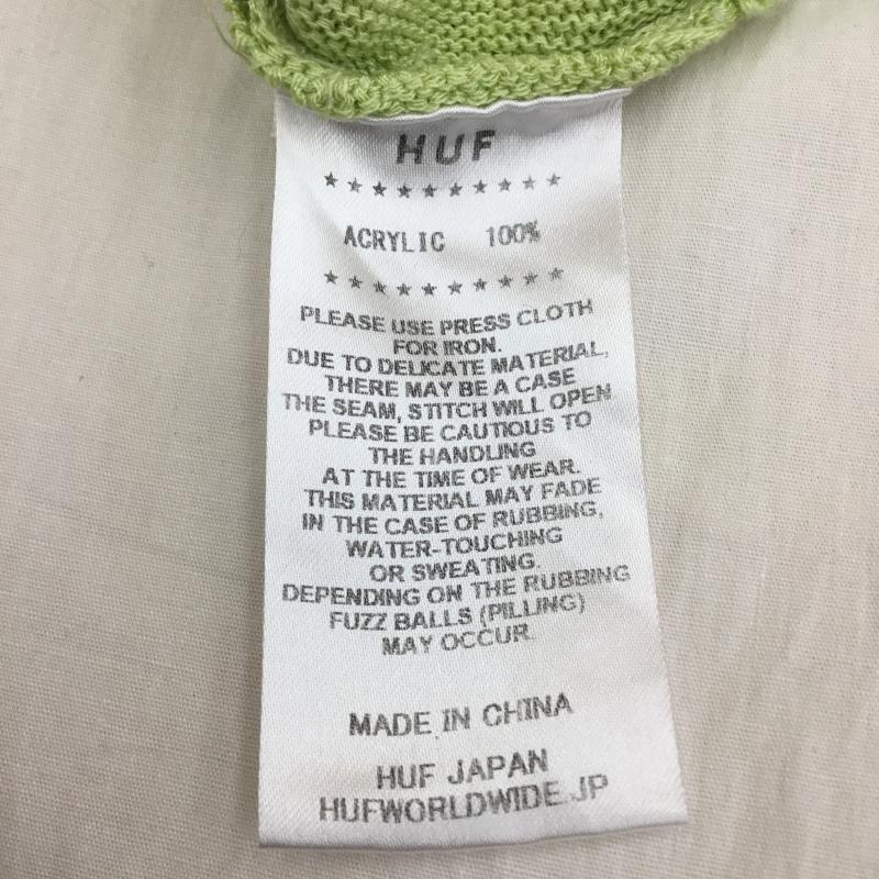 ハフ HUF カーディガン 長袖 CHAIN LINK CARDIGAN S 黄緑 / イエローグリーン / X 白 / ホワイト / メンズ USED 古着 中古 10136988