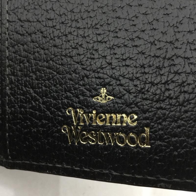 ヴィヴィアンウエストウッド Vivienne Westwood 財布 二つ折り オーブ がま口 ワンポイント 黒 / ブラック / X 金 / ゴールド / レディース USED 古着 中古 10142180