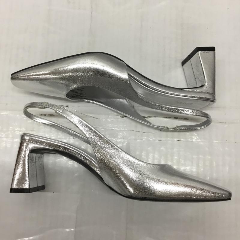 ザラ ZARA ミュール ミュール 2224 310 808 バックベルト メタリック EU38 無地 銀 / シルバー / レディース USED 古着 中古 10119090