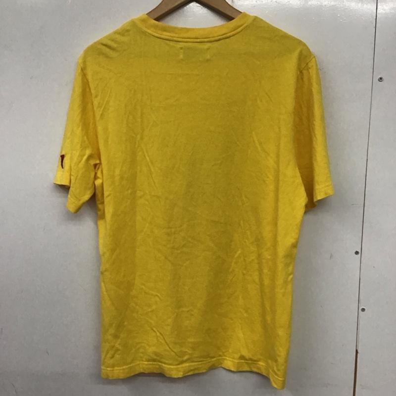 ゲス Guess Tシャツ 半袖 半袖カットソー プリントTシャツ クルーネックカットソー M ロゴ、文字 黄 / イエロー / メンズ USED 古着 中古 10136671