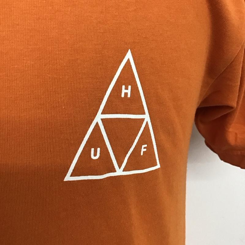 ハフ HUF Tシャツ 半袖 半袖カットソー プリントTシャツ クルーネックカットソー S ロゴ、文字 橙 / オレンジ /  メンズ USED 古着 中古 10110935
