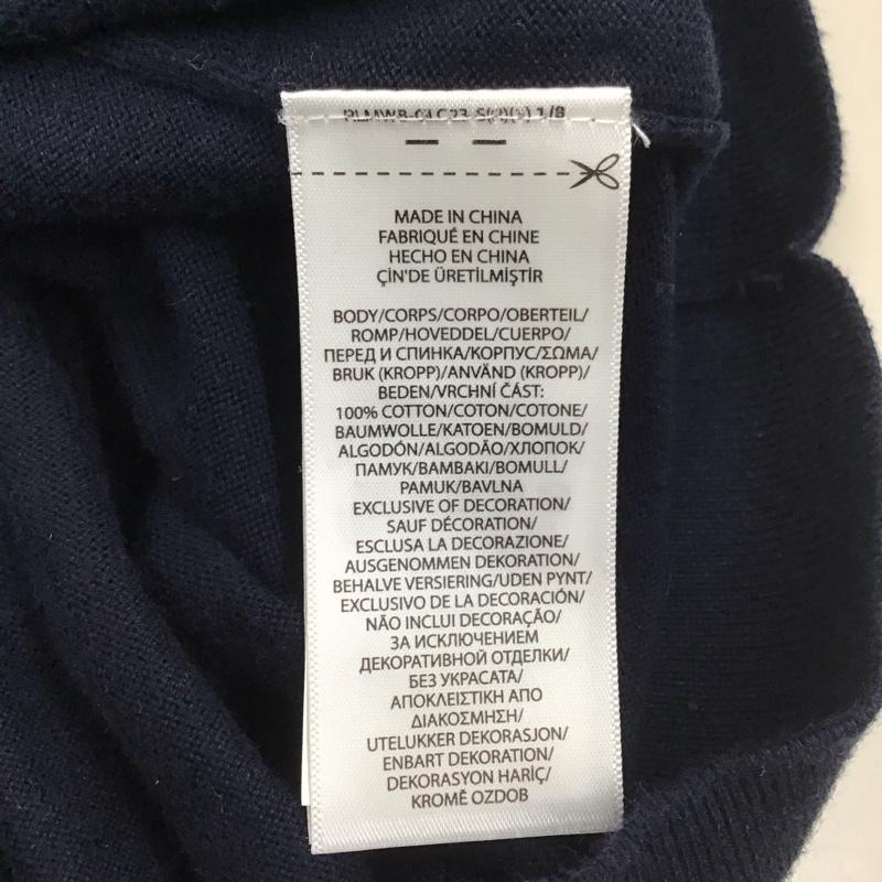 ポロラルフローレン POLO RALPH LAUREN ニット、セーター 長袖 コットン クルーネック L ワンポイント 紺 / ネイビー / メンズ USED 古着 中古 10112394