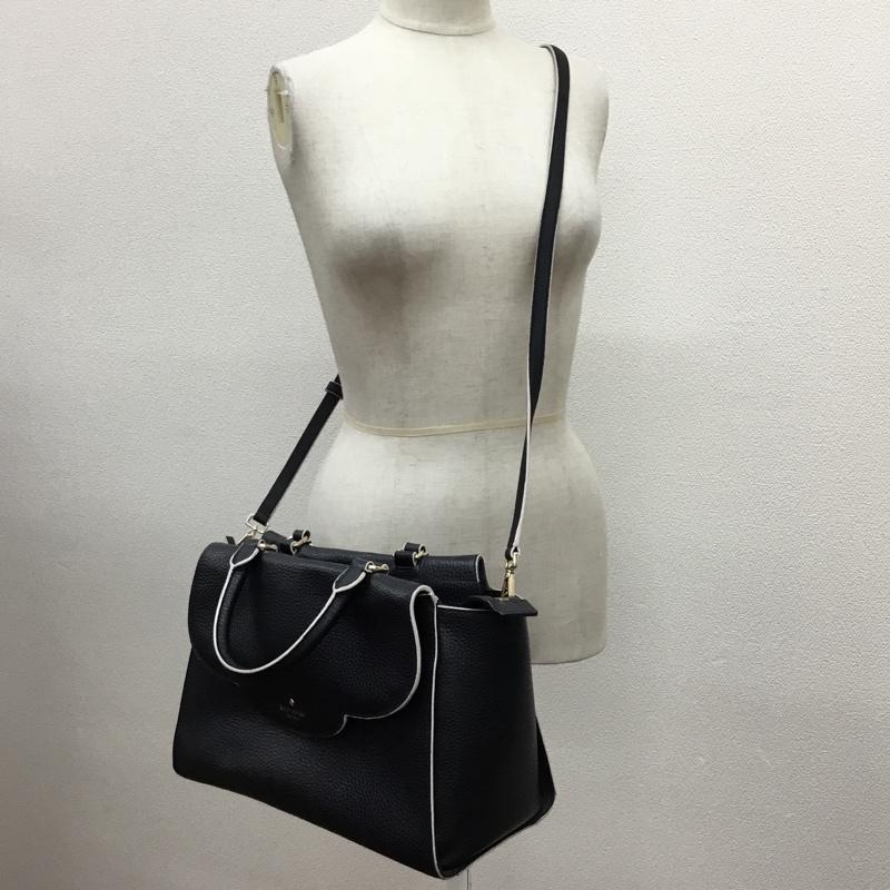 ケイトスペード Kate Spade ハンドバッグ ハンドバッグ 2WAY ショルダー レザー ロゴ、文字 黒 / ブラック / レディース USED 古着 中古 10120740