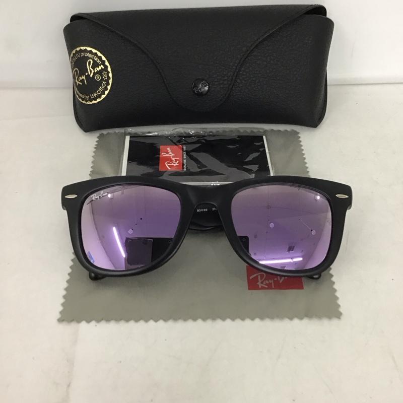レイバン Ray-Ban めがね・サングラス サングラス RB4105 WAYFARER FOLDING CLASSIC 折り畳み ミラーレンズ ケース付き ロゴ、文字 黒 / ブラック / メンズ USED 古着 中古 10135376
