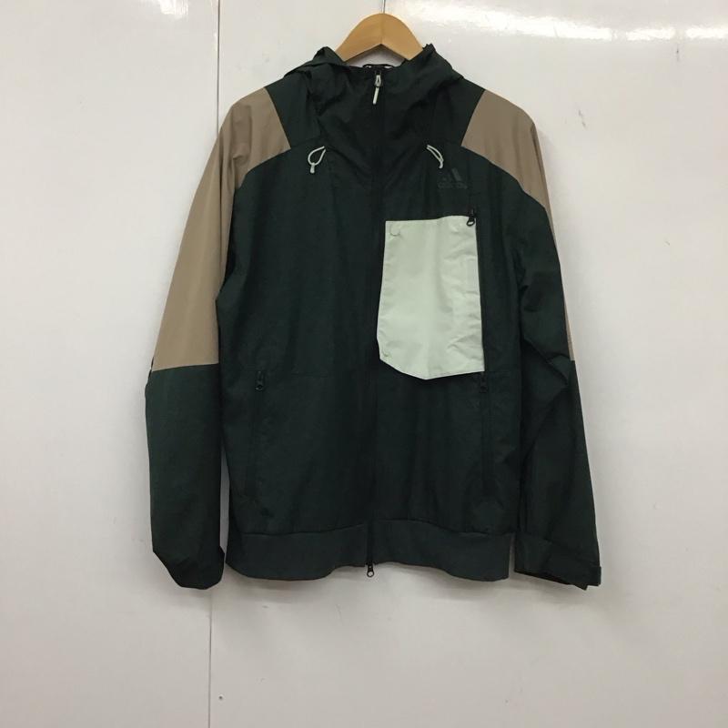 アディダス adidas ジャケット、上着 ジャケット、ブレザー hn9040 ウインドブレーカージャケット ジップアップパーカージャケット アウター M ロゴ、文字 緑 / グリーン / メンズ USED 古着 中古 10134694