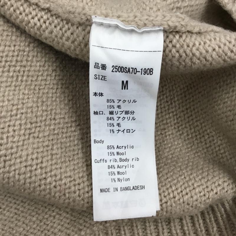 アズールバイマウジー AZUL BY MOUSSY ニット、セーター 長袖 250DSA70-190B ARM CABLE KNIT TOPS M 無地 ベージュ / ベージュ /  レディース USED 古着 中古 10110753