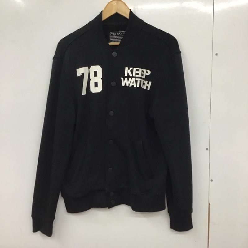 ミシカ MISHKA トレーナー 長袖 長袖ジャケット スウェットジャケット 前ボタン M ロゴ、文字 黒 / ブラック / メンズ USED 古着 中古 10133997