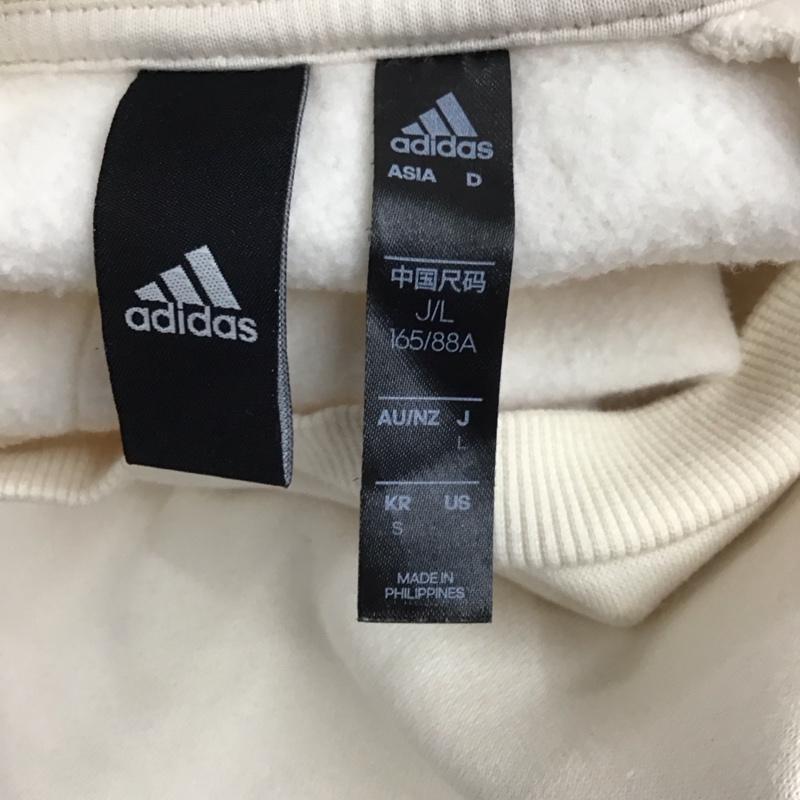 アディダス adidas トレーナー 長袖 gt6363 スウェットトレーナー スポーツウェア スウェットシャツ L ロゴ、文字 オフホワイト / オフホワイト / レディース USED 古着 中古 10123731