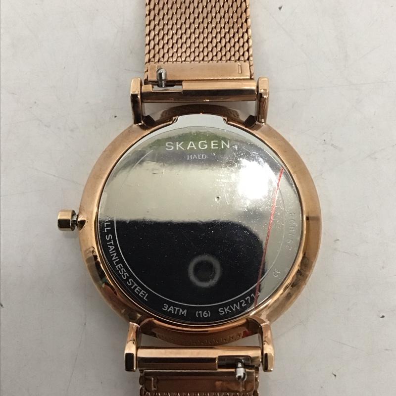 スカーゲン SKAGEN 腕時計 アナログ(クォーツ式) SKW2714 箱有 メッシュ ロゴ、文字 金 / ゴールド / レディース USED 古着 中古 10134108