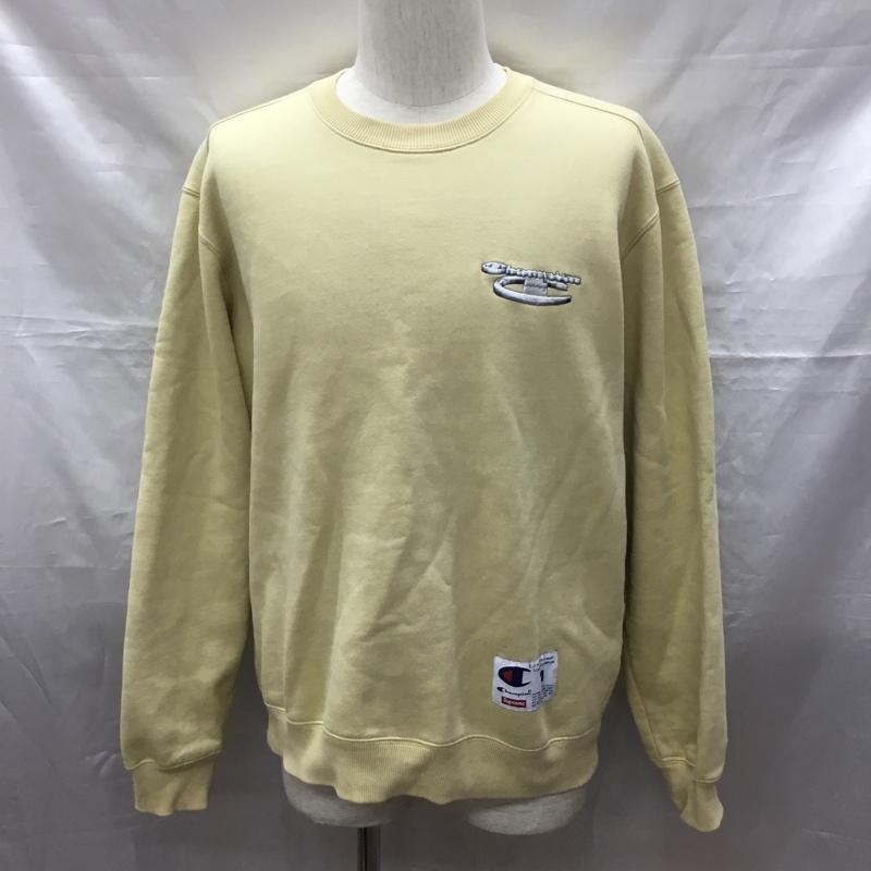 チャンピオン Champion トレーナー 長袖 2018AW Champion 3DMetallicCrewneck 3Dメタリッククルーネックスウェット コラボ M ロゴ、文字 ベージュ / ベージュ /  メンズ USED 古着 中古 10118636