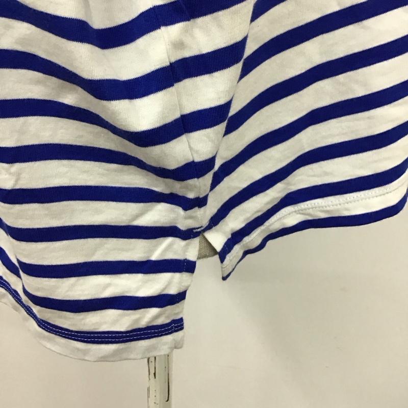 ニコアンド niko and... カットソー 半袖 半袖カットソー プリントTシャツ クルーネックカットソー L ボーダー柄 白 / ホワイト / X 青 / ブルー / レディース USED 古着 中古 10114332