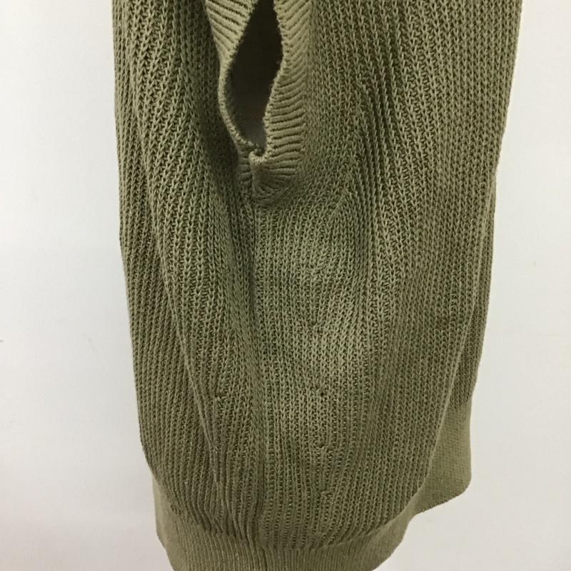ニジュウサンク 23区 ベスト ベスト Vネック コットン リネン 38 無地 カーキ / カーキ / レディース USED 古着 中古 10119372