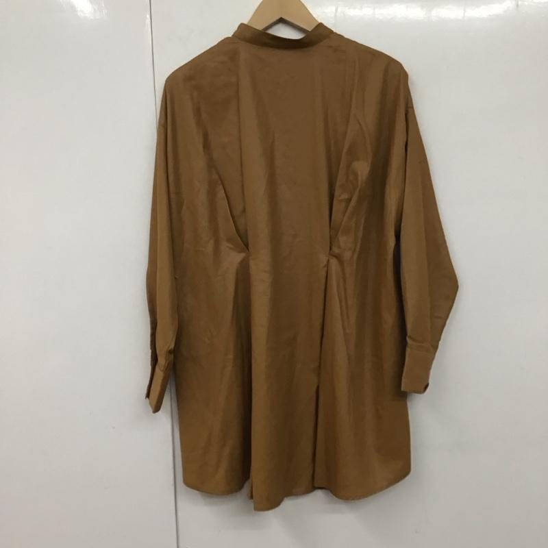 フラーネ Frene シャツ、ブラウス 長袖 FREE 無地 茶 / ブラウン / レディース USED 古着 中古 10130263