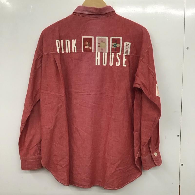 ピンクハウス PINK HOUSE シャツ、ブラウス 長袖 A2111FB ロゴ、文字 赤 / レッド / レディース USED 古着 中古 10138618