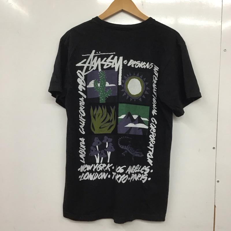 ステューシー STUSSY Tシャツ 半袖 半袖カットソー プリントTシャツ クルーネックカットソー S プリント 黒 / ブラック / メンズ USED 古着 中古 10139554