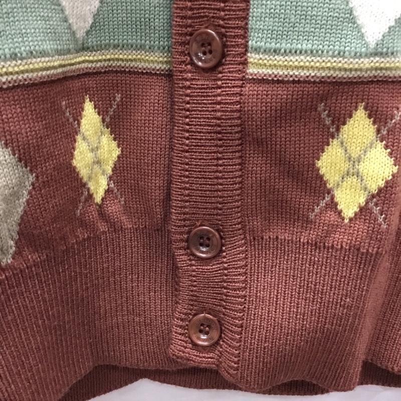 ダックス DAKS ベスト ベスト ゴルフ 前開き Vネック M アーガイル柄 茶 / ブラウン / メンズ USED 古着 中古 10117806