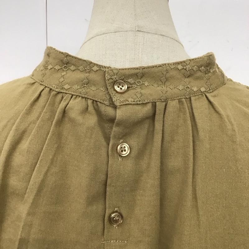 スタディオクリップ studio CLIP シャツ、ブラウス 長袖 長袖シャツ スタンドカラーシャツ カジュアルシャツ FREE 刺繍 茶 / ブラウン / レディース USED 古着 中古 10123928