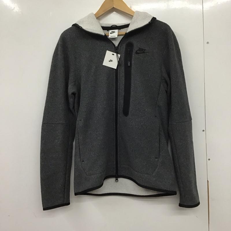 ナイキ NIKE パーカー 長袖 dq4802-010 ジップアップパーカー スポーツウェア S ロゴ、文字 灰 / グレー / メンズ USED 古着 中古 10138600