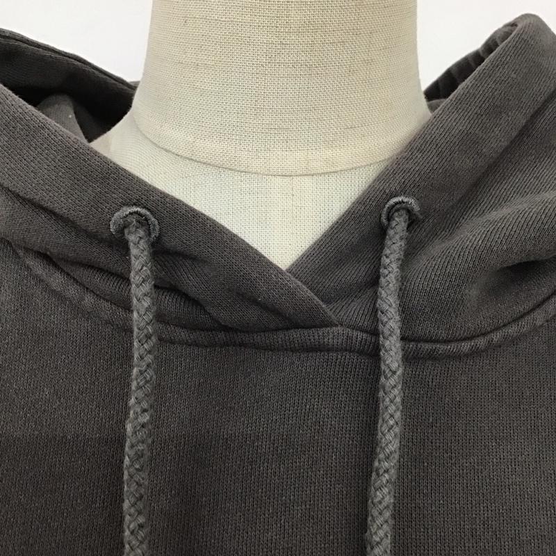 ステューシー STUSSY パーカー 長袖 AGNESS BOXY CROP HOOD FLEECE 裏起毛 男女兼用 バックプリント S ロゴ、文字 チャコールグレー / チャコールグレー / レディース USED 古着 中古 10109420