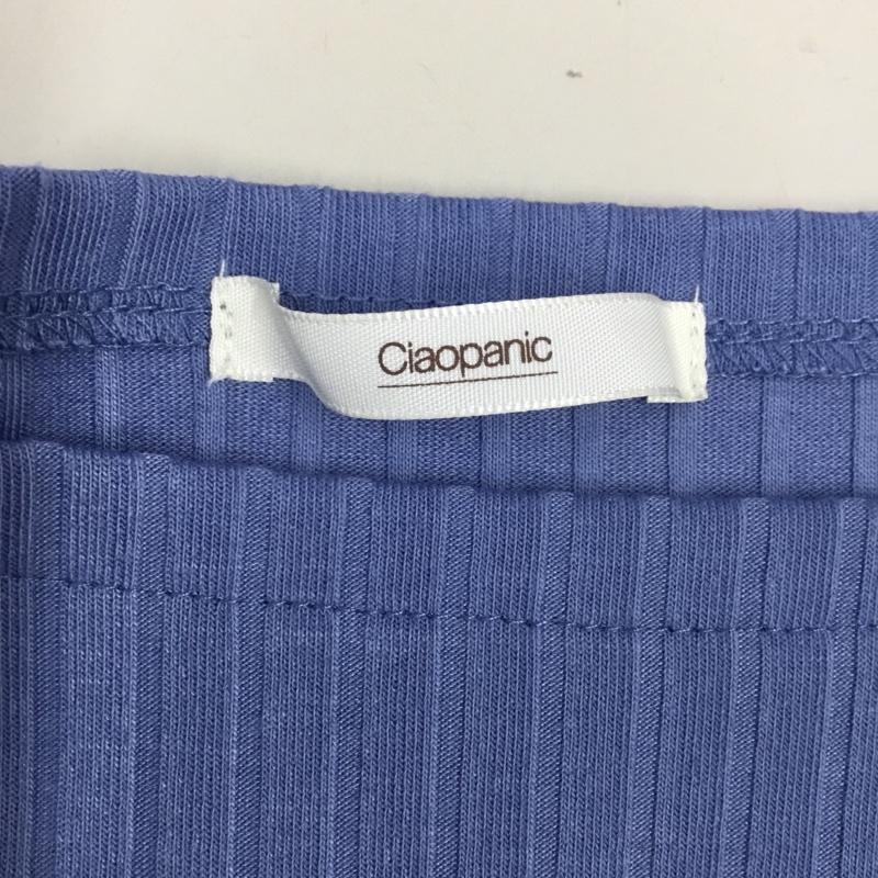 チャオパニック CIAOPANIC カットソー 半袖 半袖カットソー 無地Tシャツ クルーネックカットソー M 無地 青 / ブルー / レディース USED 古着 中古 10118455