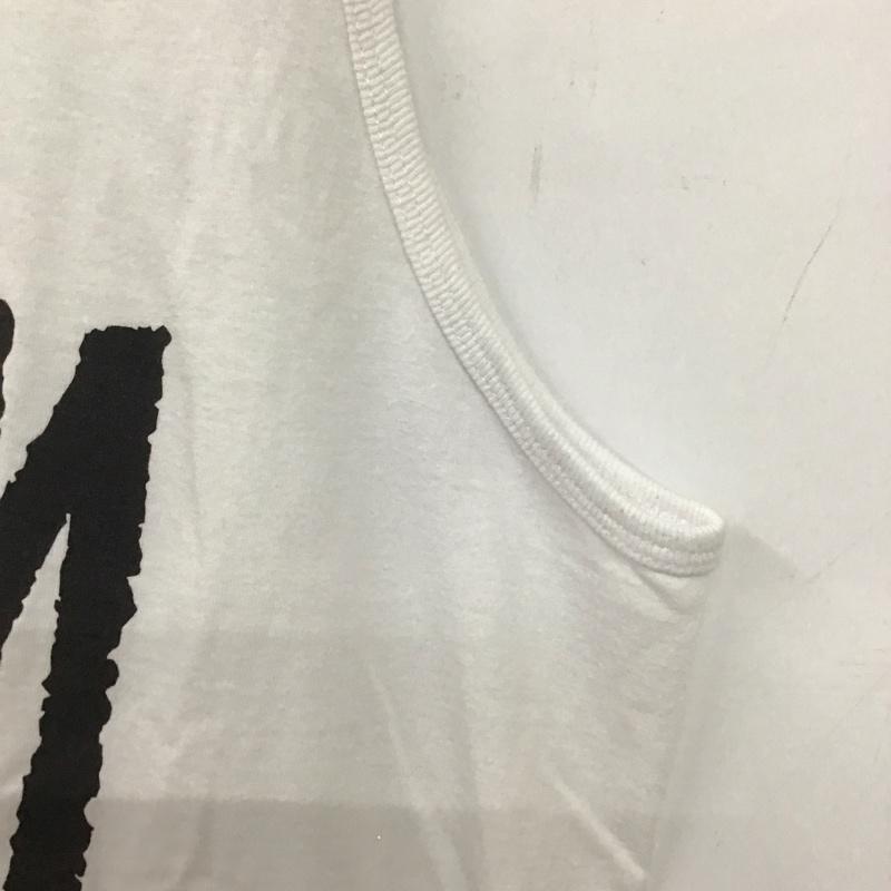 ステューシー STUSSY カットソー 半袖 タンクトップ ノースリーブカットソー クルーネック L ロゴ、文字 白 / ホワイト / メンズ USED 古着 中古 10133108