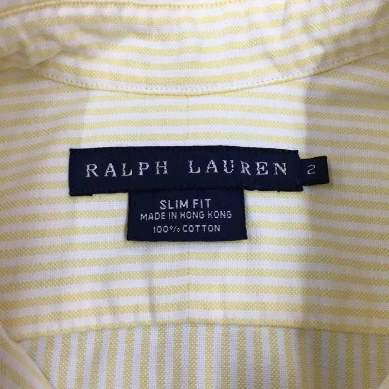 ラルフローレン RALPHLAUREN シャツ、ブラウス 長袖 長袖シャツ カラーシャツ ストライプシャツ 長袖カットソー ボタンダウンシャツ 2 ストライプ 白 / ホワイト / X 黄 / イエロー / レディース USED 古着 中古 10107418