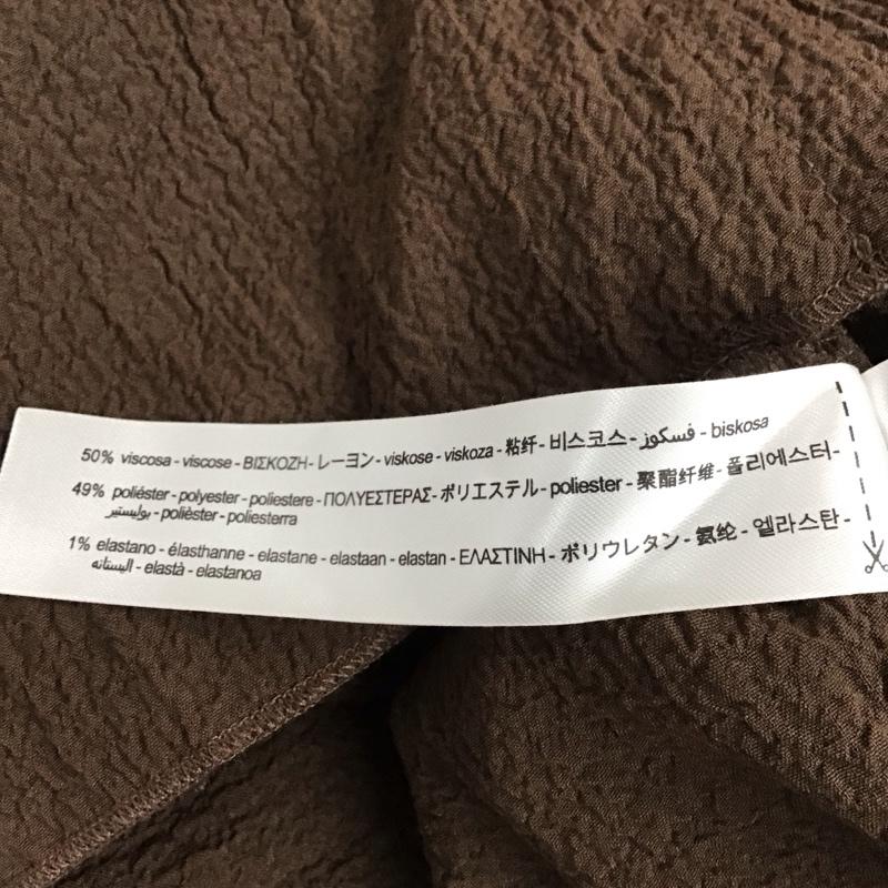 ザラ ZARA シャツ、ブラウス 半袖 4387 026 700 クロップド丈 M 無地 茶 / ブラウン / レディース USED 古着 中古 10117398