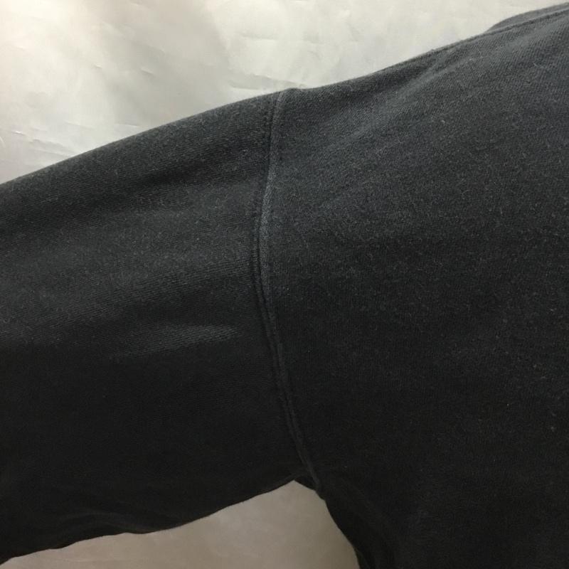古着 USED トレーナー 長袖 長袖トレーナー スウェット ジップアップネック リブスウェットカットソー L ロゴ、文字 黒 / ブラック /  メンズ USED 古着 中古 10120694